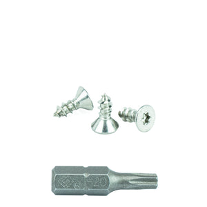 #10 x 1/2" Flat Head Torx Security Sheet Metal Screws, Includes bit, 18-8 Stainless Steel Tamper Resistant