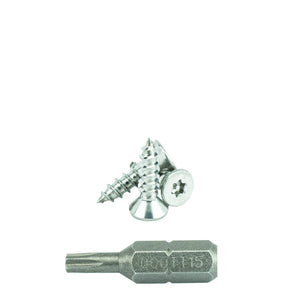 #8 x 3/4" Flat Head Torx Security Sheet Metal Screws, Includes bit, 18-8 Stainless Steel Tamper Resistant