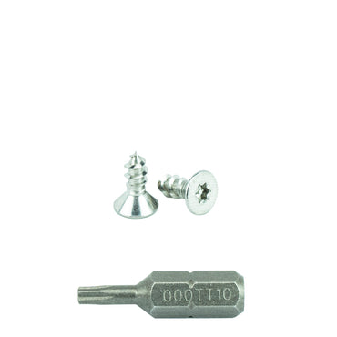 #6 x 1/2" Flat Head Torx Security Sheet Metal Screws, Includes bit, 18-8 Stainless Steel Tamper Resistant