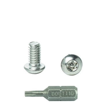 6-32 x 1/2" Button Head Torx Security Machine Screw Bolt, Includes bit, Fully Threaded, 18-8 Stainless Steel Tamper Resistant