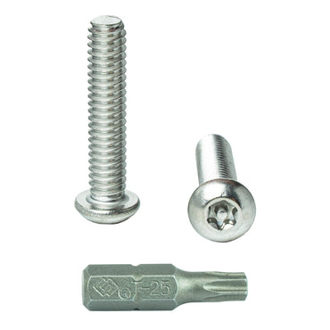 10-24 x 1-1/4" Button Head Torx Security Machine Screw Bolt, Includes bit, Fully Threaded, 18-8 Stainless Steel Tamper Resistant