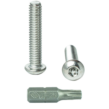 10-24 x 1-1/2" Button Head Torx Security Machine Screw Bolt, Includes bit, Fully Threaded, 18-8 Stainless Steel Tamper Resistant