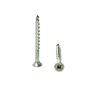 #6 x 1-5/8" Deck Screws, 18-8 Stainless Steel, Square Drive, Bugle Head, Type 17 Wood Cutting Point