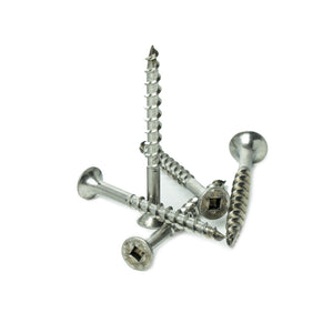 #6 x 1-5/8" Deck Screws, 18-8 Stainless Steel, Square Drive, Bugle Head, Type 17 Wood Cutting Point
