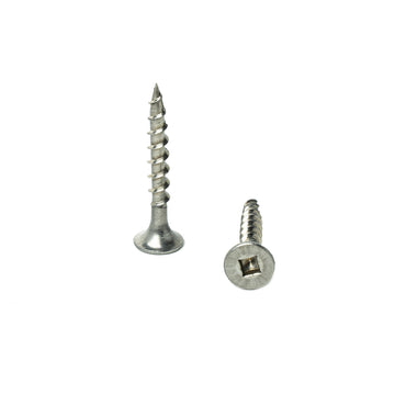 #6 x 1-1/4" Deck Screws, 18-8 Stainless Steel, Square Drive, Bugle Head, Type 17 Wood Cutting Point