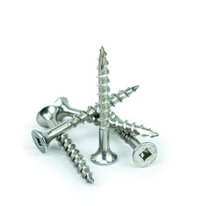 #8 x 1-5/8" Deck Screws, 18-8 Stainless Steel, Square Drive, Bugle Head, Type 17 Wood Cutting Point Quantity