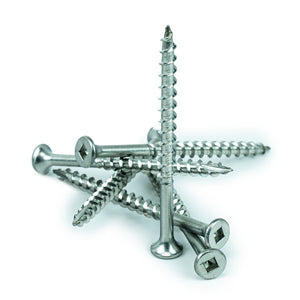 #8 x 2-1/2" Deck Screws, 18-8 Stainless Steel, Square Drive, Bugle Head, Type 17 Wood Cutting Point Quantity