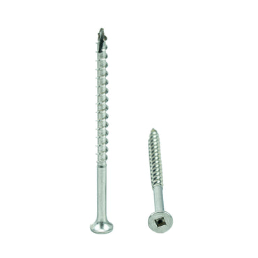 #8 x 3" Deck Screws, 18-8 Stainless Steel, Square Drive, Bugle Head, Type 17 Wood Cutting Point Quantity