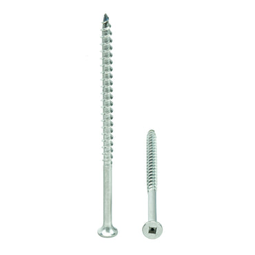 #10 x 3-1/2" Deck Screws, 18-8 Stainless Steel, Square Drive, Bugle Head, Type 17 Wood Cutting Point