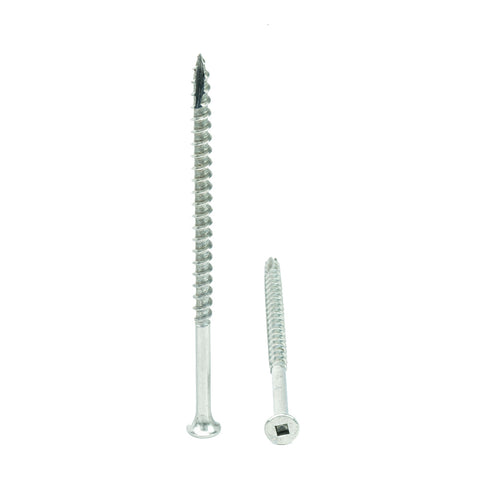 #10 x 4" Deck Screws, 18-8 Stainless Steel, Square Drive, Bugle Head, Type 17 Wood Cutting Point