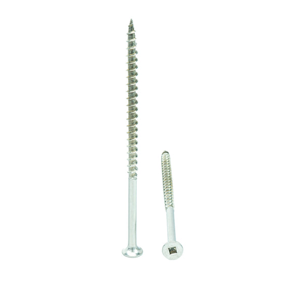 #12 x 5" Deck Screws, 18-8 Stainless Steel, Square Drive, Bugle Head, Type 17 Wood Cutting Point