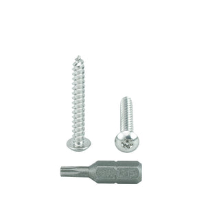#8 x 1-1/4" Button Head Torx Security Sheet Metal Screws, Includes bit, 18-8 Stainless Steel Tamper Resistant