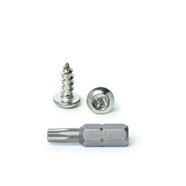 #10 x 1/2” Button Head Torx Security Sheet Metal Screws, Includes bit, 18-8 Stainless Steel Tamper Resistant