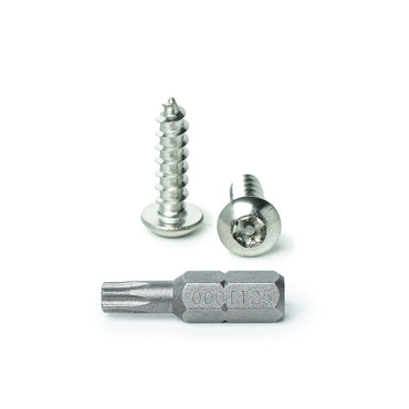 #10 x 3/4” Button Head Torx Security Sheet Metal Screws, Includes bit, 18-8 Stainless Steel Tamper Resistant