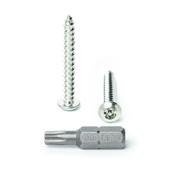#10 x 1-1/2” Button Head Torx Security Sheet Metal Screws, Includes bit, 18-8 Stainless Steel Tamper Resistant