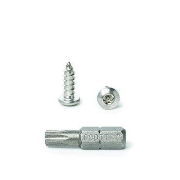 #14 x 3/4” Button Head Torx Security Sheet Metal Screws, Includes bit, 18-8 Stainless Steel Tamper Resistant