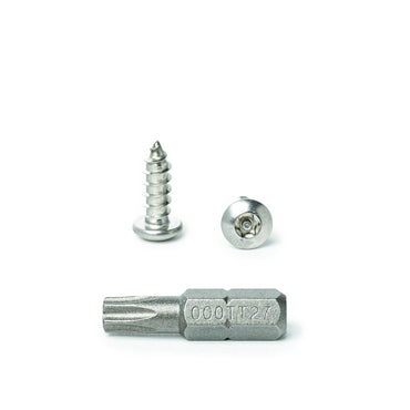 #14 x 3/4” Button Head Torx Security Sheet Metal Screws, Includes bit, 18-8 Stainless Steel Tamper Resistant