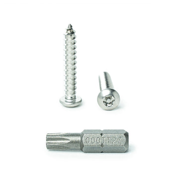 #14 x 1-1/2” Button Head Torx Security Sheet Metal Screws, Includes bit, 18-8 Stainless Steel Tamper Resistant