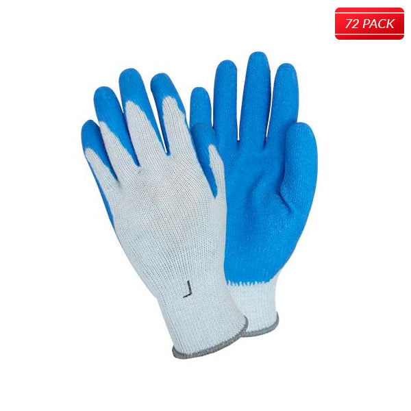 Blue / Gray Coated Knit Gloves (72 Pairs)