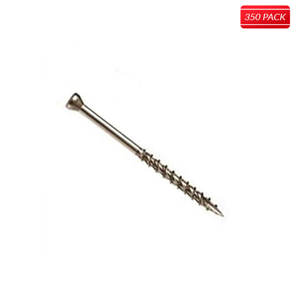 Bridge Fasteners - 8 x 2-1/2" Square Flat Wood Screws with Nibs Coarse Thread Type 17 Point (350 Qty.)
