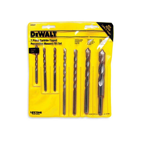 DEWALT 7-Piece Premium Percussion Masonry Drill Bit Set - Bridge Fasteners