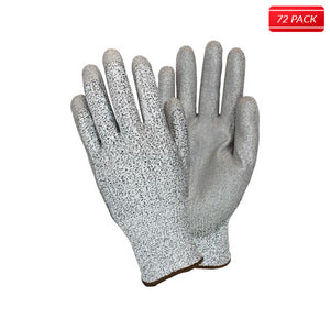 Gray Coated Cut Resistant Knit Gloves (72 Pairs)