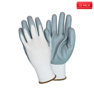 Gray/White Coated Knit Gloves (72 Pairs)
