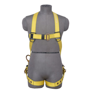 3PT. HARNESS GROMMET LEG, & BACK/SIDE D-RINGS, YELLOW COLOR - Bridge Fasteners
