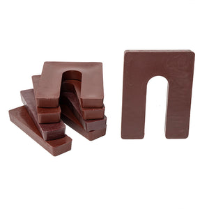 1/2" x 3" x 4" Plastic Shims Structural Horseshoe U Shaped, Tile Spacers, Brown, 100/250