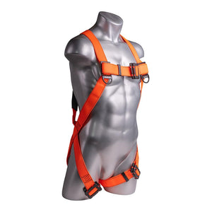 Construction Safety Harness 3 Point, Dielectric, Loop D-Ring, Orange - Defender Safety Products