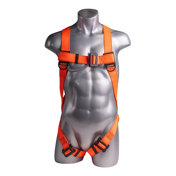 Construction Safety Harness 3 Point, Dielectric, Loop D-Ring, Orange - Defender Safety Products