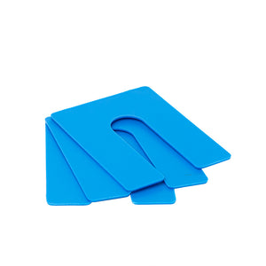1/16" x 3" x 4" Plastic Shims Structural Horseshoe U Shaped, Tile Spacers, Blue, Qty 100/1000