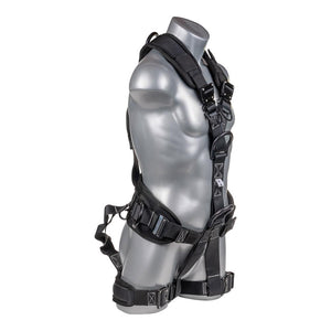 Construction Safety Harness 5 Point, QCB, Padded Back & Leg, Back/Side D-Rings, Positioning Belt, Dual Front D-Rings - Defender Safety Products