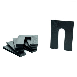 1/4" x 3" x 4" Plastic Shims Structural Horseshoe U Shaped, Tile Spacers, Black, 100/500
