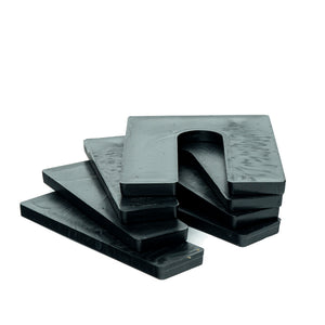 1/4" x 3" x 4" Plastic Shims Structural Horseshoe U Shaped, Tile Spacers, Black, 100/500