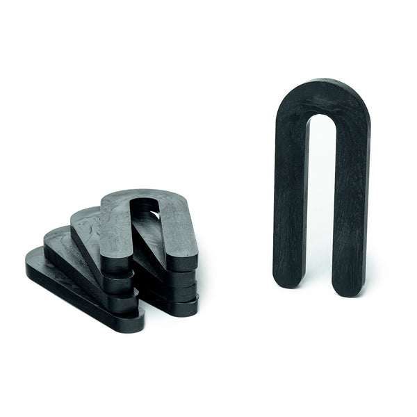 1/4" x 1-1/2" x 3-1/2" Plastic Shims Structural Horseshoe U Shaped, Tile Spacers, Black, Qty 100/1000