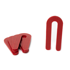 1/8" x 1-1/2" x 3-1/2" Plastic Shims Structural Horseshoe U Shaped, Tile Spacers, Red, Qty 100/1000