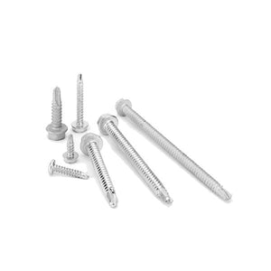 1/4-20 x 4" Drilltite® Heavy Duty Precision Milled Self Drilling Screws with 5/16" Hex Washer Head - #5 Point