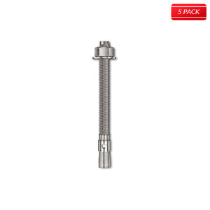 Hex Head - 304 Stainless Steel Wedge Anchor (5 Pcs Per Box) - Bridge Fasteners