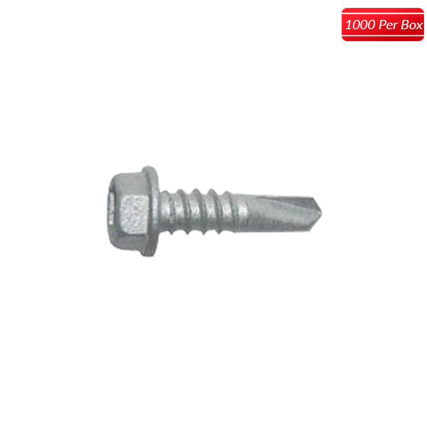 ITW Buildex 1/4-20 x 2-1/2" Hex Washer Head - Composite Material to Steel Teks Select 4 Self-Drilling Screws (1000 per box) - Bridge Fasteners