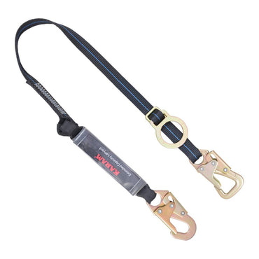 6 ft. Single leg tie back Shock-Sorb lanyard with a small ¾” hook. - Defender Safety Products