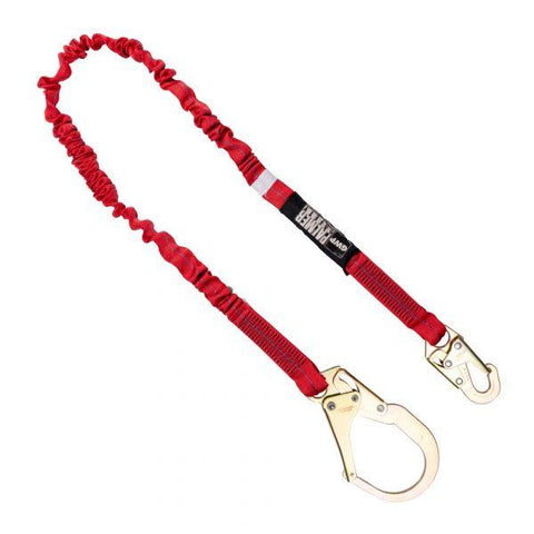 Construction Safety Lanyard 6 Ft. Internal Shock, Rebar Hook, Single Leg - Defender Safety Products