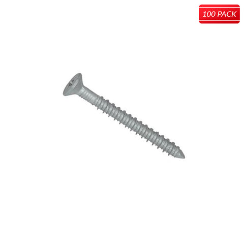 #14-10 x 2 3/4 Phillips Flat Head Crete-Flex Masonry Fastener 410 Stainless Steel Box of 100 - Bridge Fasteners