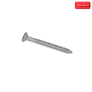 #14-10 x 2-1/4 Phillips TrimFit Flat Head Crete-Flex Masonry Fastener 410 Stainless Steel Box of 100 - Bridge Fasteners