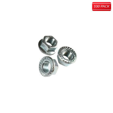 1/4" Serrated Flange Nuts 18.8 Stainless Steel (100 Qty.)