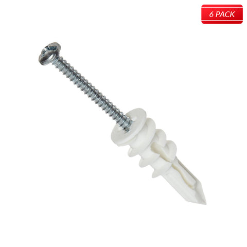 TOGGLER® SnapSkru® SPM MINI Self-Drilling Drywall Anchor, w/ 6 #6 x 1¼" combo head screws