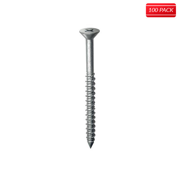 Titen Stainless-Steel Concrete and Masonry 1/4 x 4 Phillips Flat Head Screw 100 QTY.