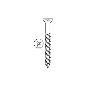 ELCO UltraCon Concrete Screws: 3/16 x 2-1/4, Flat Head, Blue Stalgard Finish, Box of 100