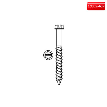 ELCO UltraCon Concrete Screws: 5/16 x 3 1/4", TrimFit Hex Head, Silver Stalgard Finish, Case of 1000