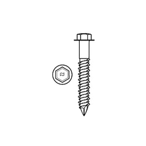 ELCO UltraCon Concrete Screws: 5/16 x 2-1/4, Head with Oversized Washer, Silver Stalgard Finish, Case of 1000